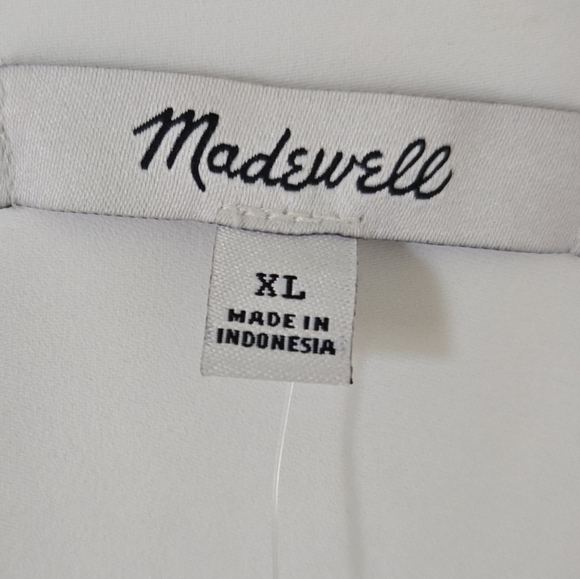 NWT Madewell Contrast Stitch Popover Winter White Shirt Size XL - Picture 6 of 7